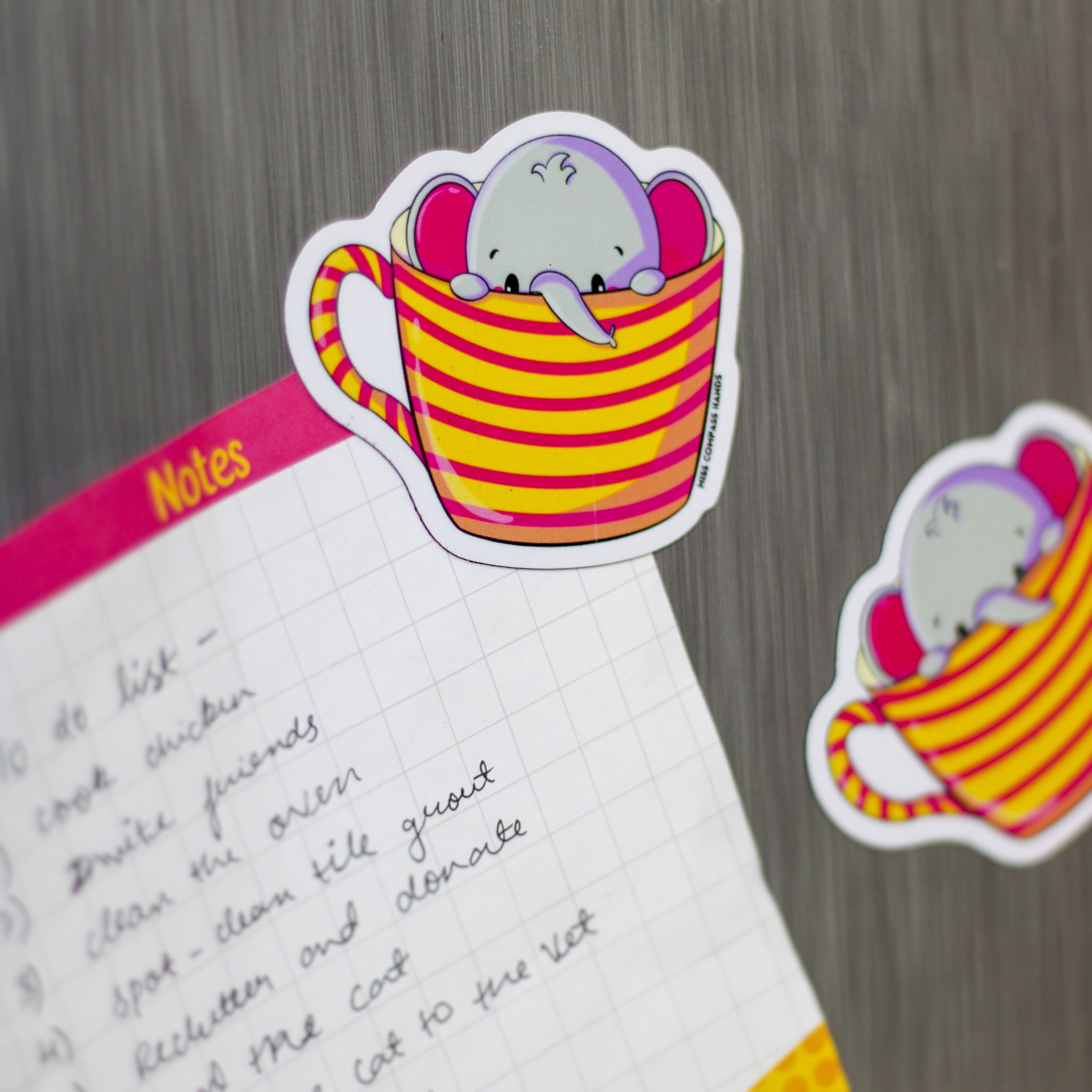 Stealthy Elephant Fridge Magnet - Miss Compass Hands