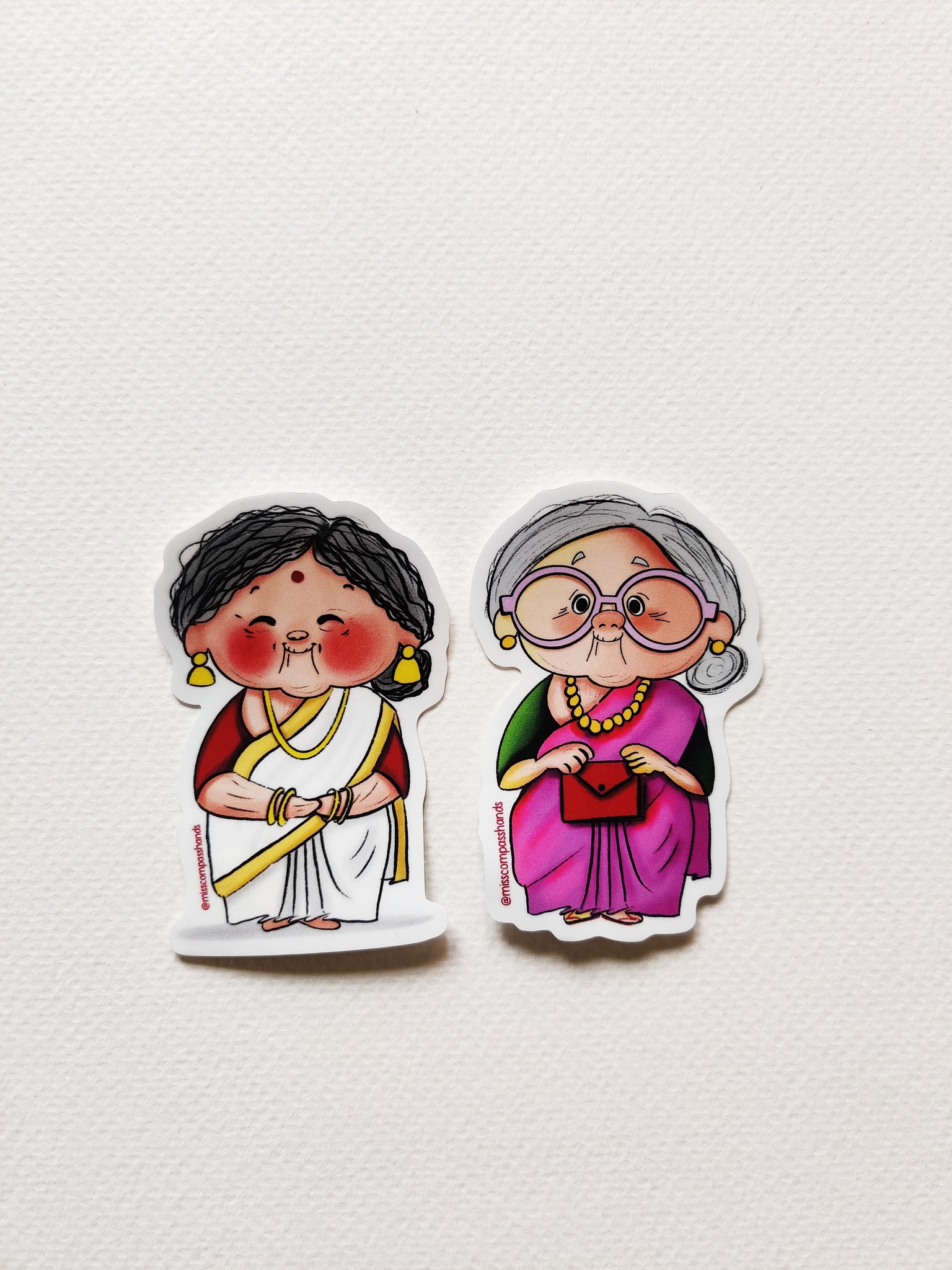 Grandma Laptop Stickers (Set of 2) - Miss Compass Hands