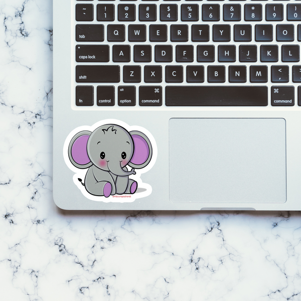 Cute Elephants - Laptop Stickers - Miss Compass Hands