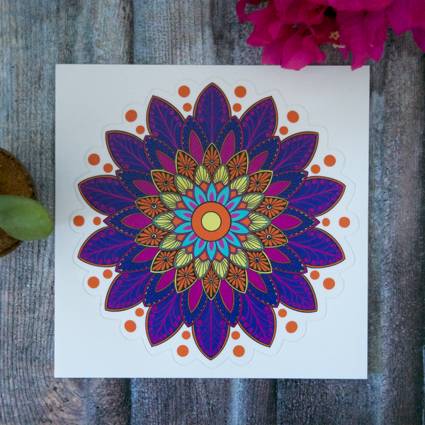 Colourful Rangoli Sticker - Miss Compass Hands