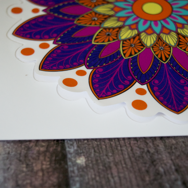 Colourful Rangoli Sticker - Miss Compass Hands
