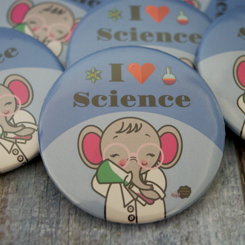 I heart Science Badge + Magnet (feat. Baby Elephant) - Miss Compass Hands
